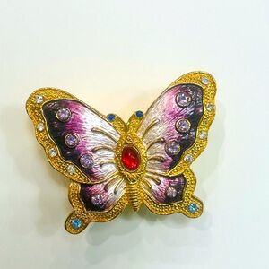 Butterfly Enameled Trinket Box